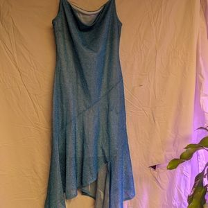Sparkly blue disco dress M